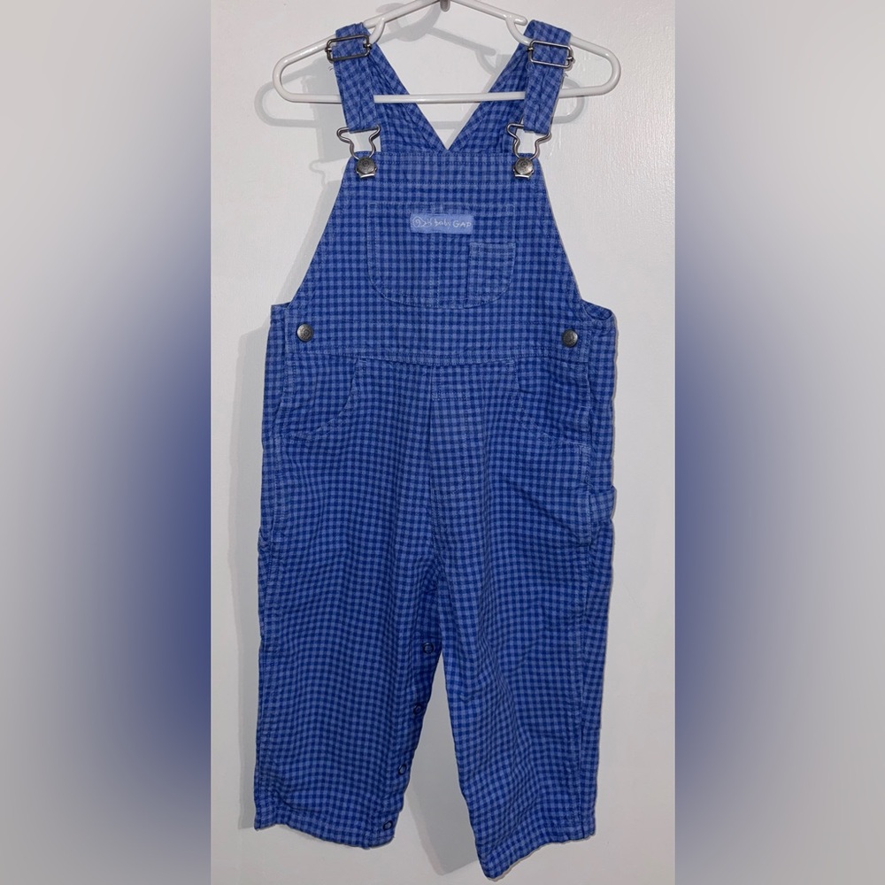 GAP Blue Gingham Kids Overalls